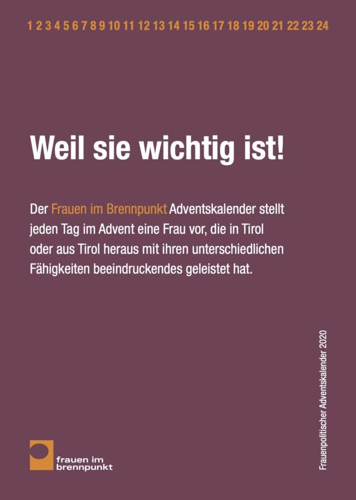 Weil sie wichtig ist - Adventskalender 2020